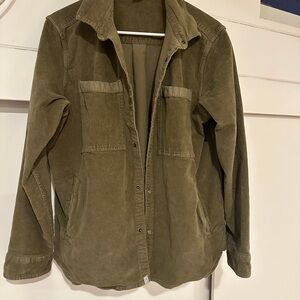 Stoic Army Olive Green Corduroy Shacket Jacket Size M